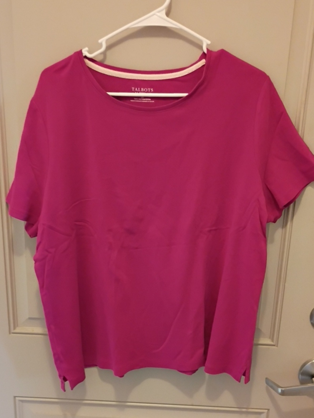Talbots Bright Fuchsia Short Sleeve Crewneck Top Size 2X